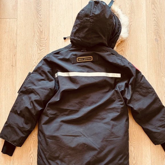 Canada Goose Heli Arctic Black Parka with Fur Trim M medium vintage - Picture 2 of 7